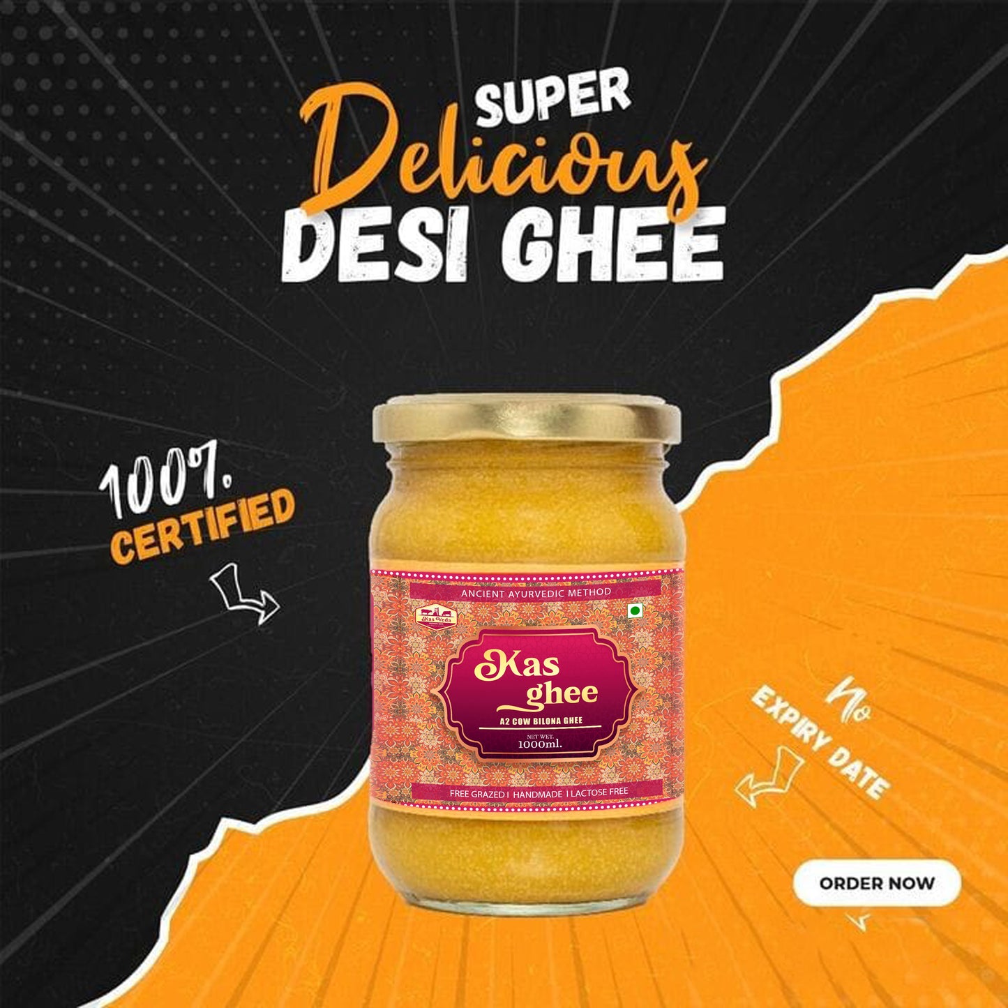 Kas Veda A2 Cow Desi Ghee